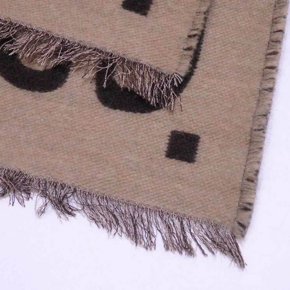 Auth Gucci GG Stole Muffler Scarf Beige/Brown Wool/Silk - Picture 8 of 8
